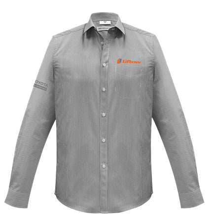 Men's Dress Shirt (Grey with Black Stripes)