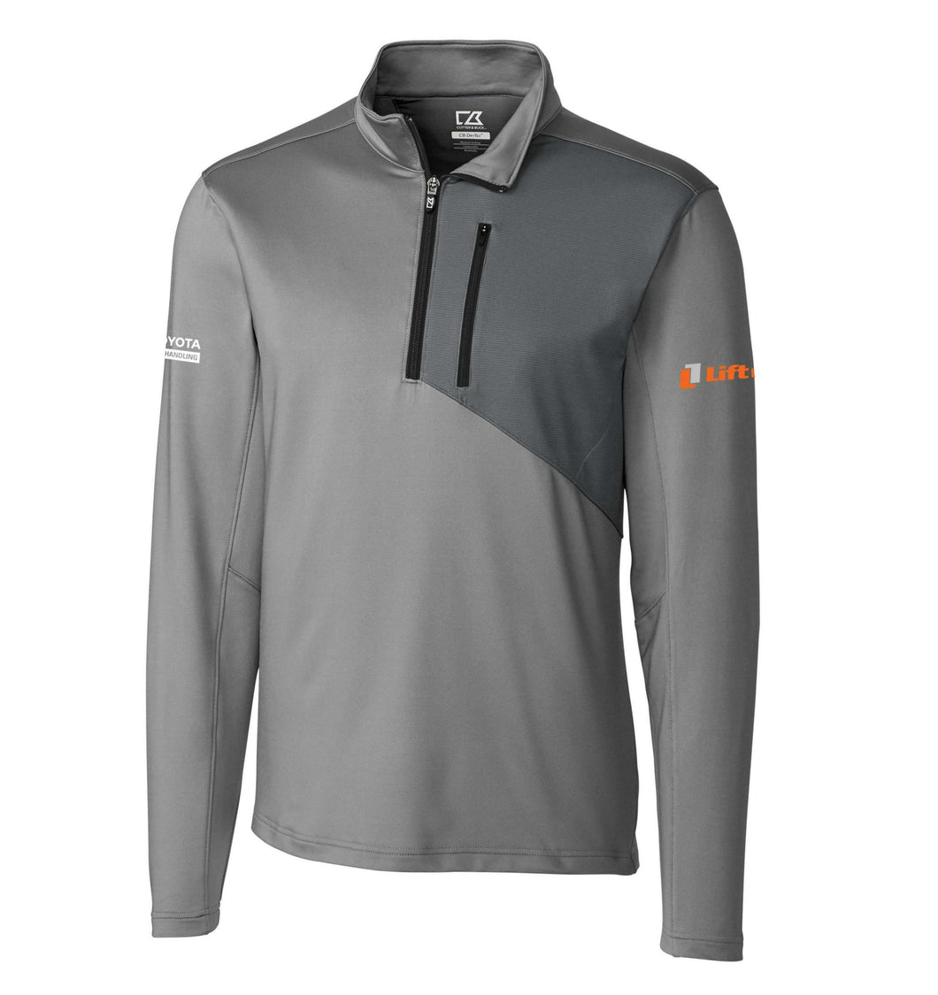 Long Sleeve C&B 1/4 Zip Shirt (Men's) Light Grey/ Dark Grey